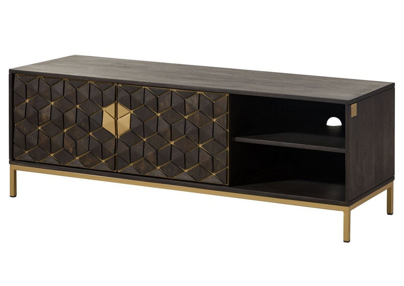 Massivmoebel24 Lowboard (TV-Board Mango 145x45x50 grau geölt DIAMOND #106) Massivmoebel24 Lowboard (TV-Board Mango 145x45x50 grau geölt DIAMOND #106) von Massivmoebel24