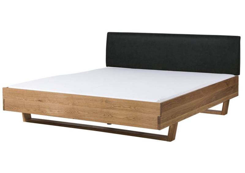 Massivmoebel24 Massivholzbett (Eiche 200x200x85 natur geölt, Kopfteil anthrazit FICHTELBERG #28) von Massivmoebel24