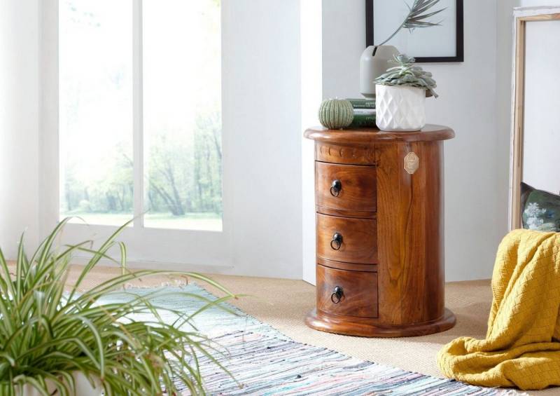 Massivmoebel24 Nachttisch Nachttisch rund Akazie 42x42x55 honig lackiert OXFORD #0337 Massivmoebel24 Nachttisch Nachttisch rund Akazie 42x42x55 honig lackiert OXFORD #0337 von Massivmoebel24