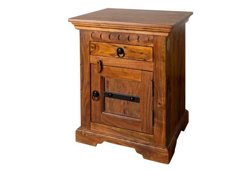 Massivmoebel24 Nachttisch OXFORD (Massivholz, Massivholztisch), Nachttisch Akazie 45x40x60 honig lackiert OXFORD #270 von Massivmoebel24