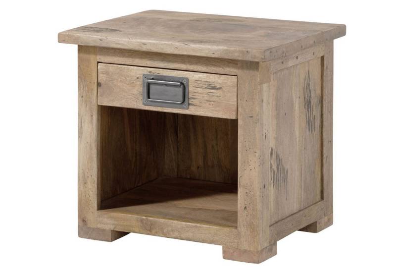 Massivmoebel24 Nachttisch RAILWAY (Nachttisch Mango 50x40x45 whitewash lackiert RAILWAY #387), Nachttisch Mango 50x40x45 whitewash lackiert RAILWAY #387 von Massivmoebel24