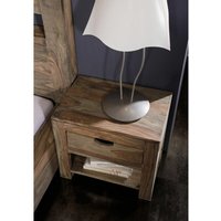 Massivmoebel24 - Nachttisch Sheesham 50x35x45 grau geölt nature grey 91 von Massivmoebel24