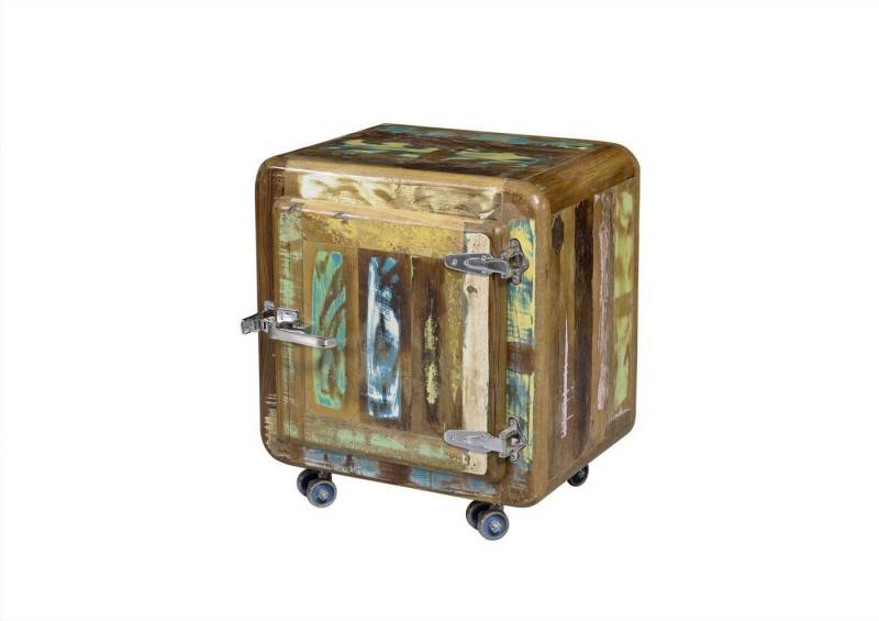 Massivmoebel24 Rollcontainer, (Rollcontainer Altholz 50x38x56 mehrfarbig lackiert FREEZY #05), Rollcontainer Altholz 50x38x56 mehrfarbig lackiert FREEZY #05 von Massivmoebel24