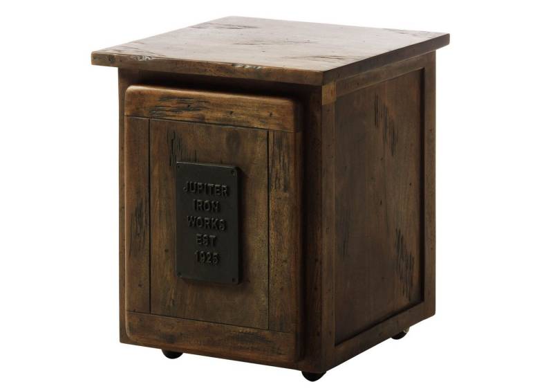 Massivmoebel24 Rollcontainer, (Rollcontainer Mango 50x50x60 braun lackiert RAILWAY #4002) von Massivmoebel24