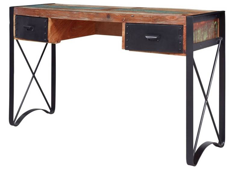 Massivmoebel24 Schreibtisch INDUSTRIAL (Schreibtisch Altholz 135x50x80 lackiert INDUSTRIAL #43) von Massivmoebel24