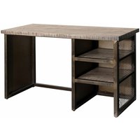 Schreibtisch Mango122x52x76 braun lackiert heavy industry 257 von Massivmoebel24