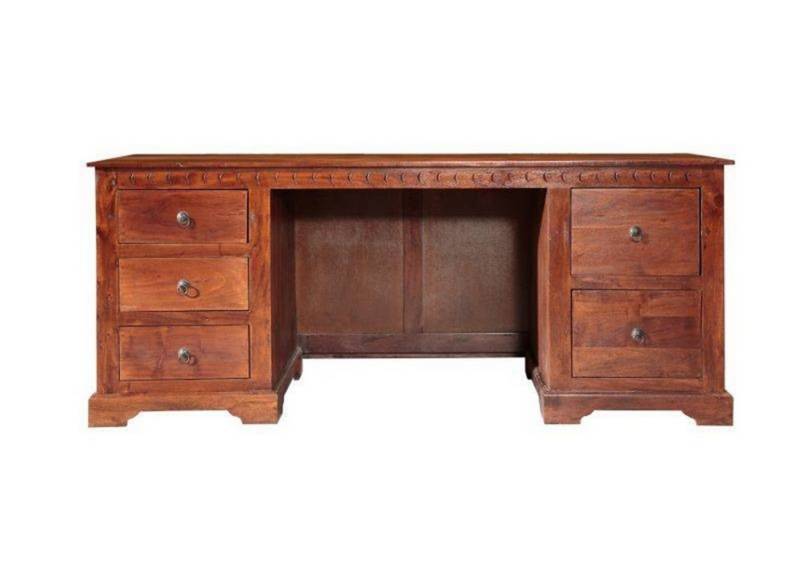 Massivmoebel24 Schreibtisch OXFORD (Schreibtisch Akazie 180x80x74 nougat lackiert OXFORD #529), Schreibtisch Akazie 180x80x74 nougat lackiert OXFORD #529 von Massivmoebel24