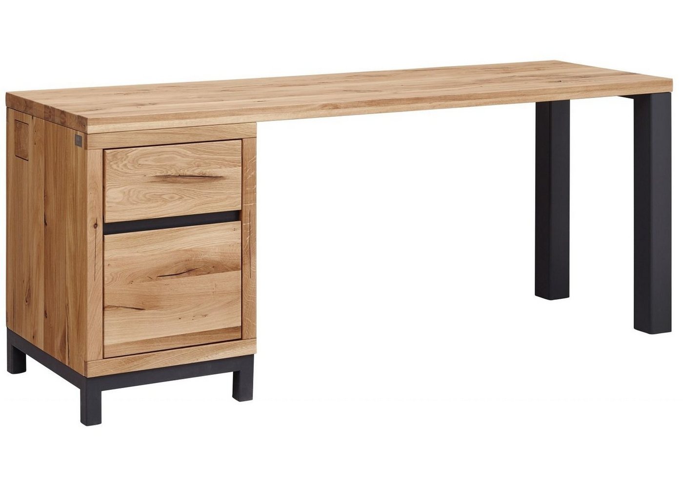 Massivmoebel24 Schreibtisch VILLANDERS (Schreibtisch Wildeiche 150x55x76 natur geölt VILLANDERS #143), Schreibtisch Wildeiche 150x55x76 natur geölt VILLANDERS #143 von Massivmoebel24