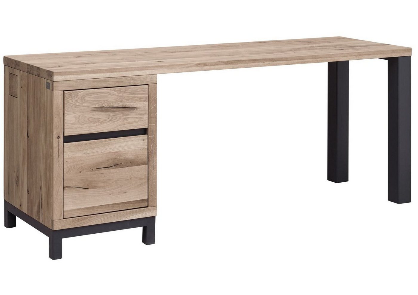 Massivmoebel24 Schreibtisch VILLANDERS (Schreibtisch Wildeiche 180x55x76 bianco geölt VILLANDERS #244), Schreibtisch Wildeiche 180x55x76 bianco geölt VILLANDERS #244 von Massivmoebel24
