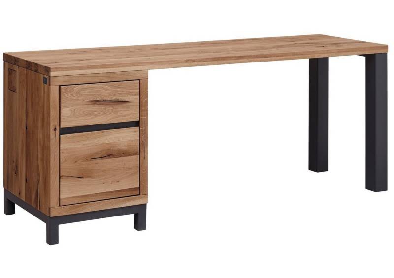 Massivmoebel24 Schreibtisch VILLANDERS (Schreibtisch Wildeiche 180x55x76 tabacco geölt VILLANDERS #344), Schreibtisch Wildeiche 180x55x76 tabacco geölt VILLANDERS #344 von Massivmoebel24