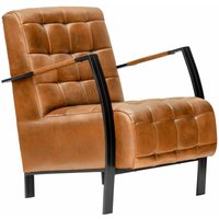Massivmoebel24 - Sessel Echtleder 64x76x83 cognac iron label 13 von Massivmoebel24