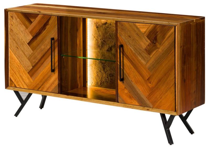 Massivmoebel24 Sideboard (Massivholz), Altholz 150x40x81 natur lackiert AVIGNON #110 von Massivmoebel24