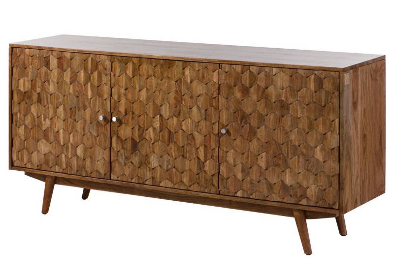 Massivmoebel24 Sideboard (Sideboard Akazie 160x42x75 Akazie natur lackiert MOSAYK #110), Sideboard Akazie 160x42x75 Akazie natur lackiert MOSAYK #110 von Massivmoebel24