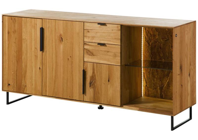 Massivmoebel24 Sideboard (Massivholz), Wildeiche 160x43x79 natur geölt LINDAU #08 von Massivmoebel24