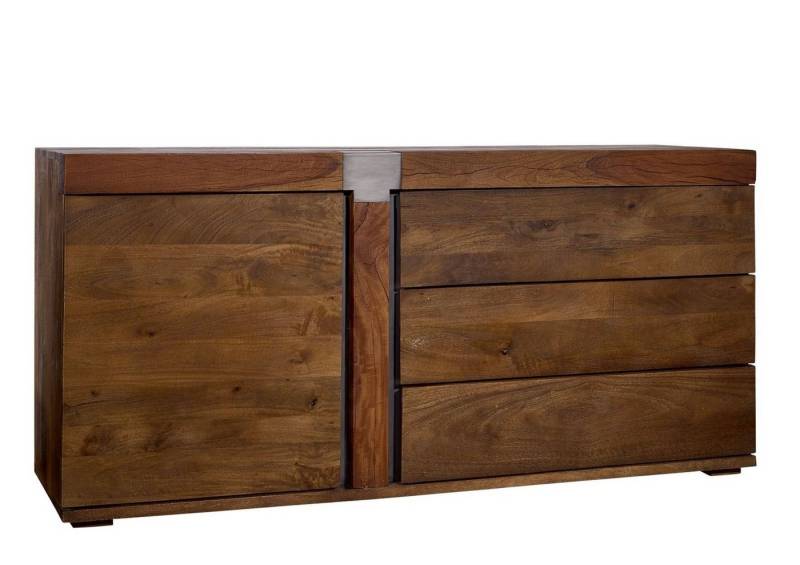 Massivmoebel24 Sideboard (Sideboard Mango 160x45x75 braun lackiert Amsterdam #10) von Massivmoebel24