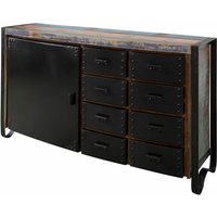 Sideboard Altholz 143x43x90 mehrfarbig lackiert industrial 102 - mehrfarbig von Massivmoebel24