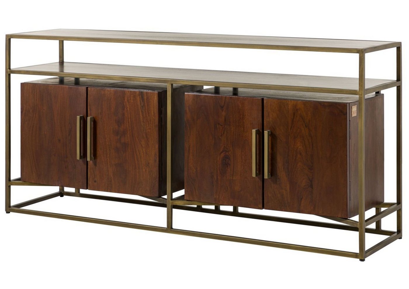 Massivmoebel24 Sideboard Sideboard Mango 183x46x86 braun lackiert STILMÖBEL #130 von Massivmoebel24