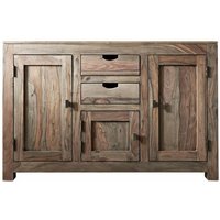 Sideboard Sheesham 130x45x85 grau geölt nature grey 86 von Massivmoebel24