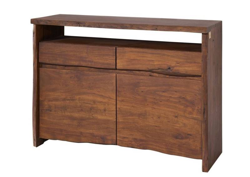 Massivmoebel24 Sideboard (Sideboard Akazie 131x45x96 braun lackiert PURE ACACIA #203) von Massivmoebel24