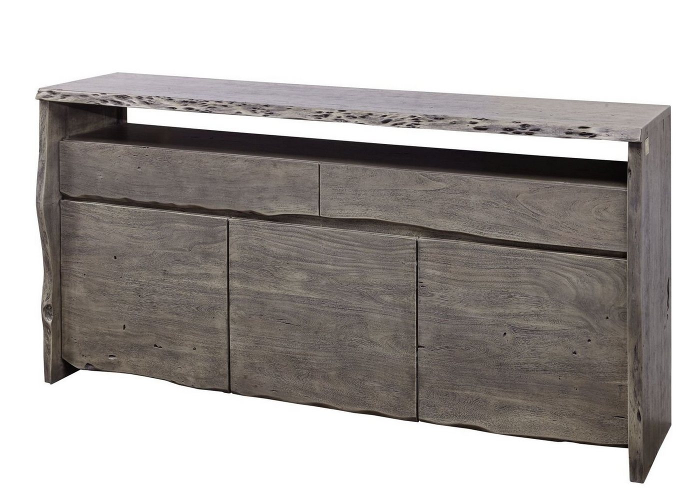 Massivmoebel24 Sideboard Sideboard Akazie 191x45x96 grau lackiert PURE ACACIA #402 von Massivmoebel24