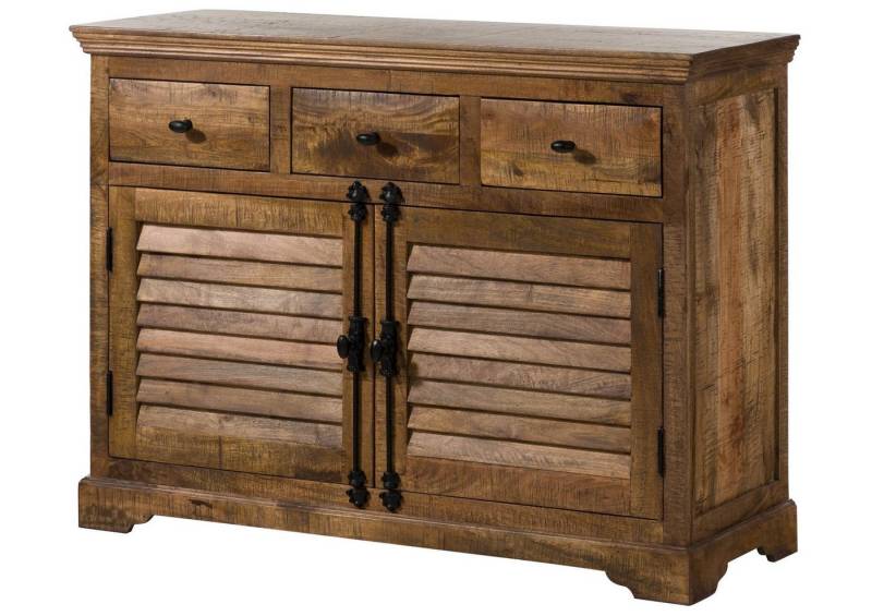 Massivmoebel24 Sideboard (Sideboard Mango 120x45x90 dunkelbraun geölt RODEZ #120) von Massivmoebel24