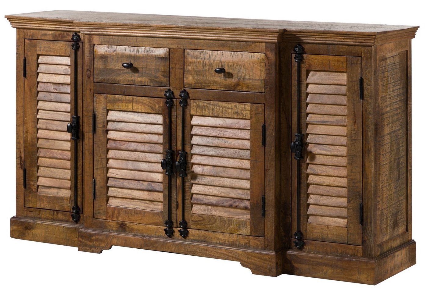 Massivmoebel24 Sideboard Sideboard Mango 160x45x90 dunkelbraun geölt RODEZ #121 von Massivmoebel24