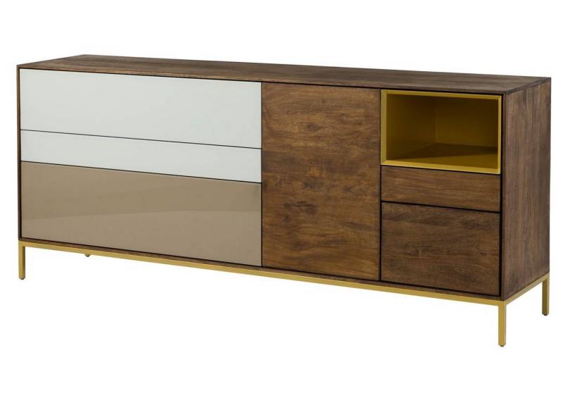 Massivmoebel24 Sideboard (Sideboard Mango 200x45x85 braun geölt CHICAGO #105) von Massivmoebel24