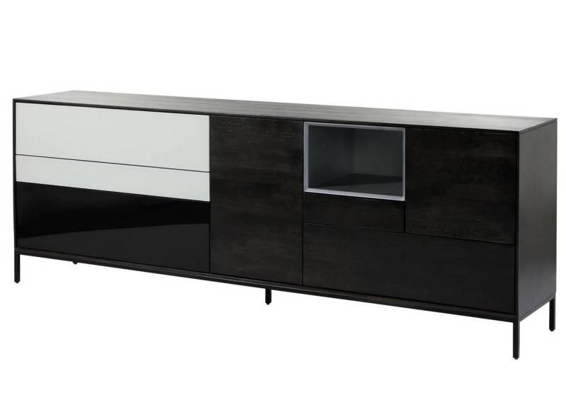 Massivmoebel24 Sideboard (Sideboard Mango 240x45x85 dunkelgrau geölt CHICAGO #206) von Massivmoebel24