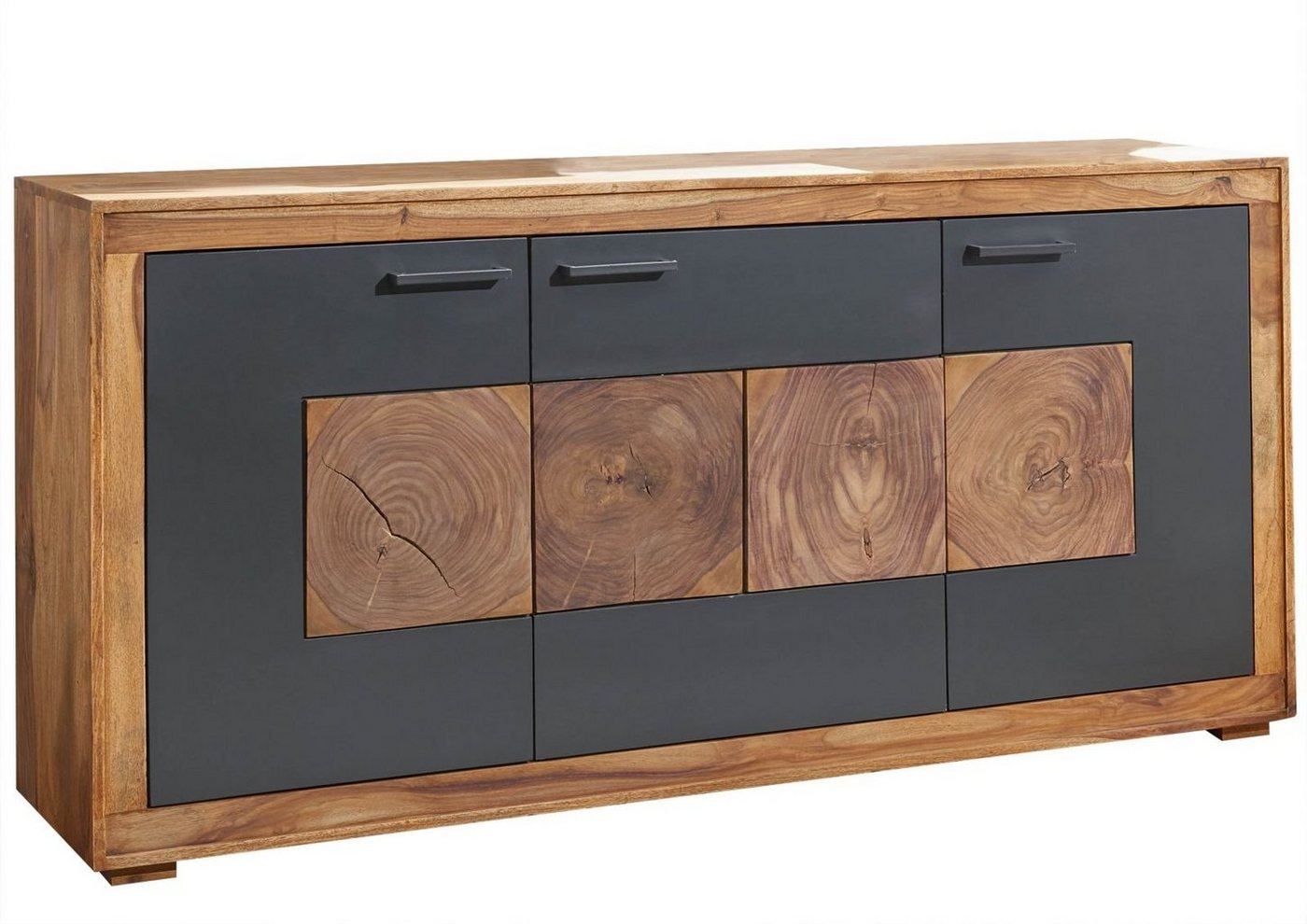 Massivmoebel24 Sideboard Sideboard Sheesham 170x40x82 gebeizt TURIN #09 von Massivmoebel24