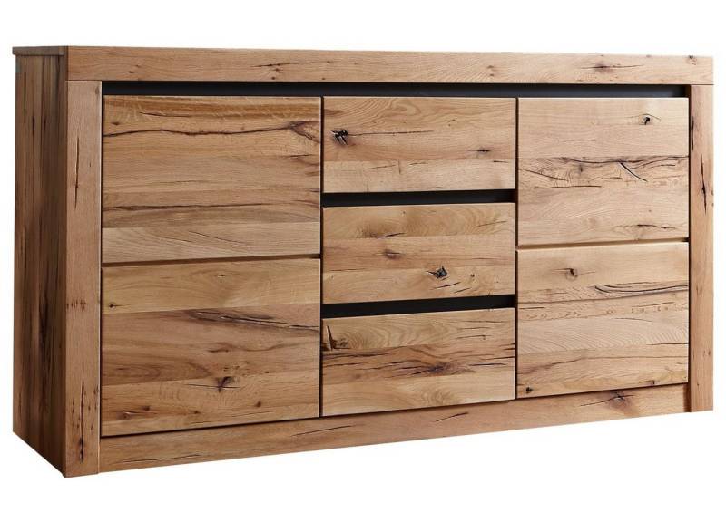 Massivmoebel24 Sideboard (Sideboard Wild-/Zerreiche 155x45x85 natur geölt MONTREUX #127) von Massivmoebel24