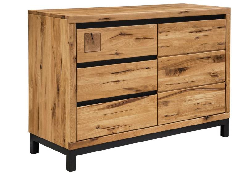 Massivmoebel24 Sideboard (Sideboard Wildeiche 120x45x85 natur geölt VILLANDERS #110) von Massivmoebel24