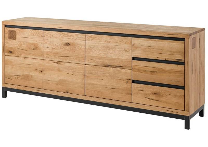 Massivmoebel24 Sideboard (Sideboard Wildeiche 210x45x85 natur geölt VILLANDERS #152) von Massivmoebel24