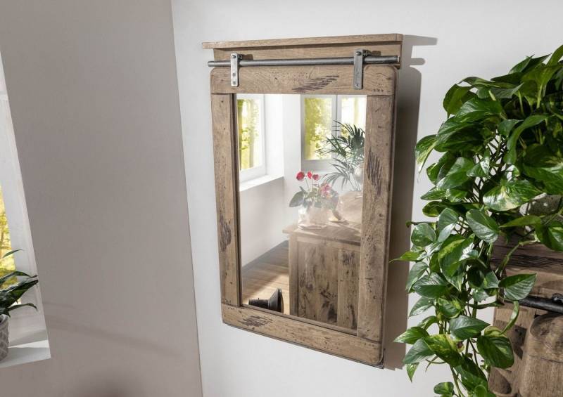 Massivmoebel24 Spiegel (1-St., Mango 60x8x100 whitewash lackiert RAILWAY #363), Mango 60x8x100 whitewash lackiert RAILWAY #363 von Massivmoebel24