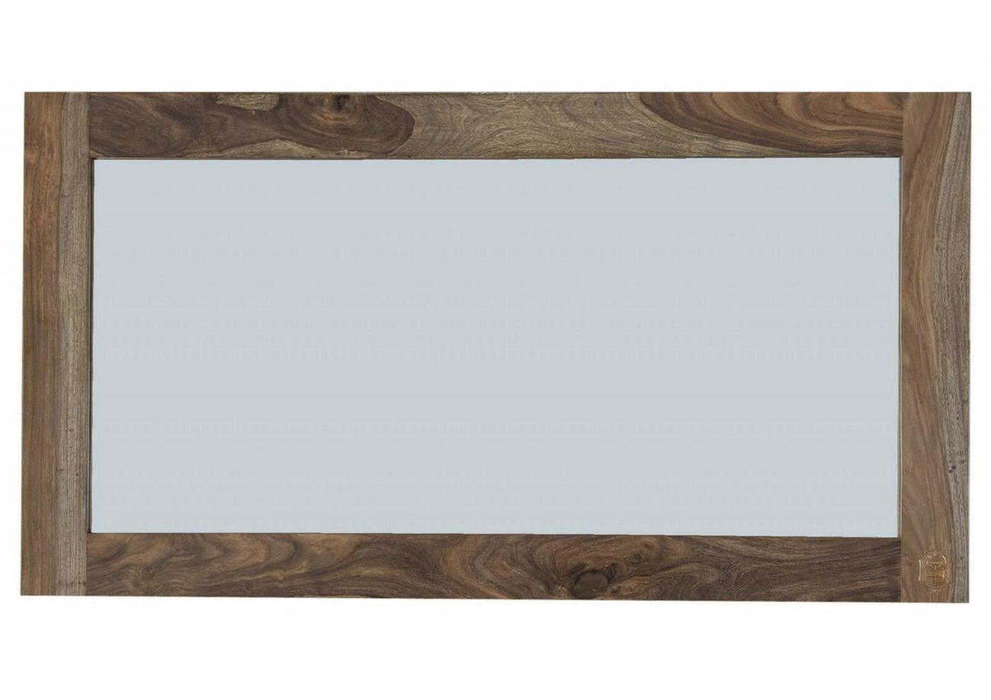 Massivmoebel24 Spiegel NATURE GREY (Moderner Massivholz Spiegel, horizontal und vertikal anbringbar, geradliniges Design, grau geölt 130x3x70 Sheesham montiert) von Massivmoebel24