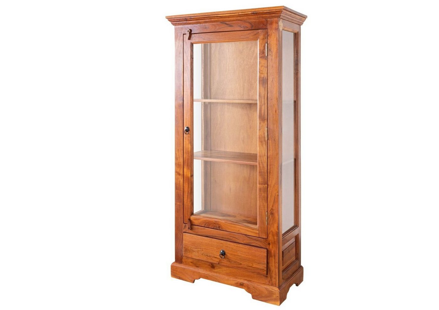 Massivmoebel24 Standvitrine (Vitrine Akazie 72x40x155 honig  lackiert OXFORD #0527) von Massivmoebel24