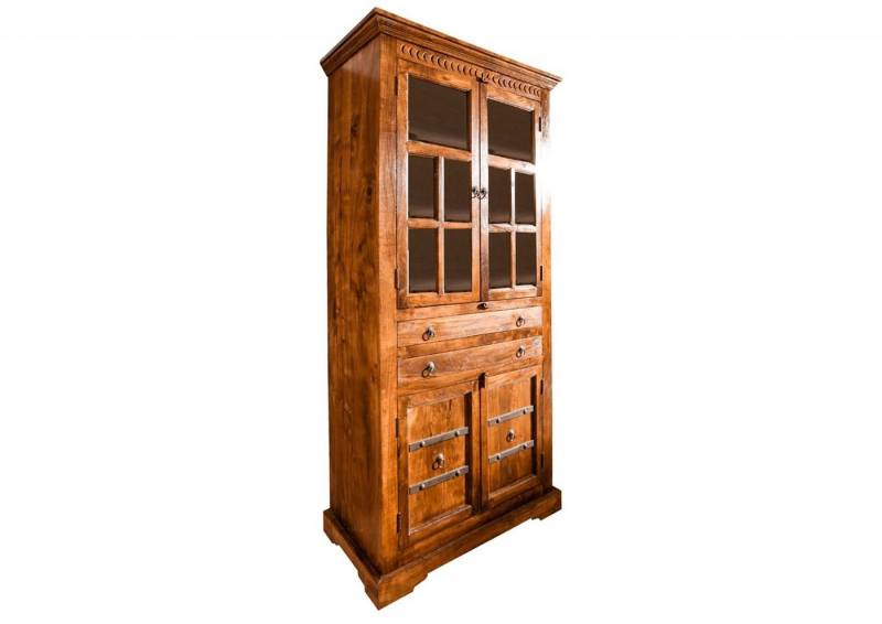 Massivmoebel24 Standvitrine (Vitrine Akazie 95x50x195 honig  lackiert OXFORD #0452) von Massivmoebel24