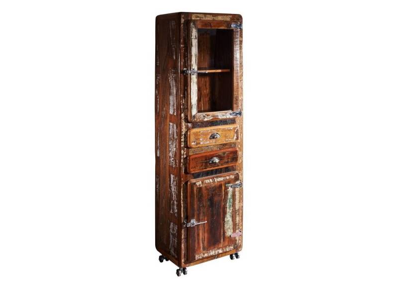 Massivmoebel24 Standvitrine #41 (Vitrine Altholz 55x38x190 mehrfarbig lackiert FREEZY #41) von Massivmoebel24