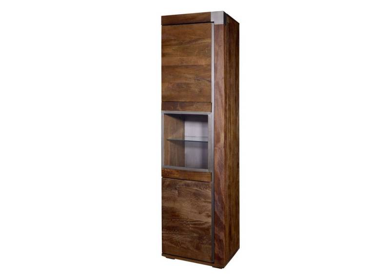 Massivmoebel24 Standvitrine #20 (Vitrine Mango 55x45x204 braun lackiert Amsterdam #20) von Massivmoebel24