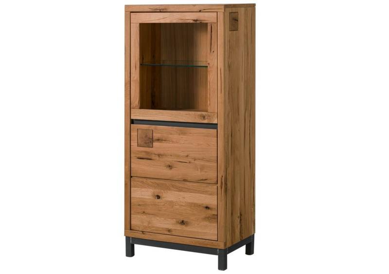 Massivmoebel24 Standvitrine (Vitrine Wildeiche 65x40x148 Tabacco brown geölt VILLANDERS #304) von Massivmoebel24