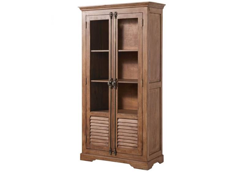 Massivmoebel24 Standvitrine #01 (Mango 97x45x190 beige geölt TOULOUSE #01) von Massivmoebel24