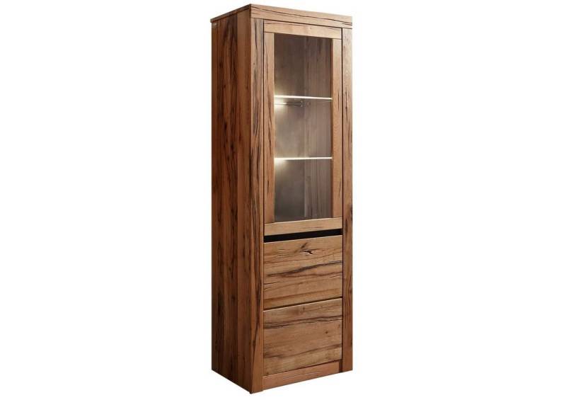 Massivmoebel24 Standvitrine #120 (Vitrine Wild-/Zerreiche 62x42x191 natur geölt MONTREUX #120) von Massivmoebel24