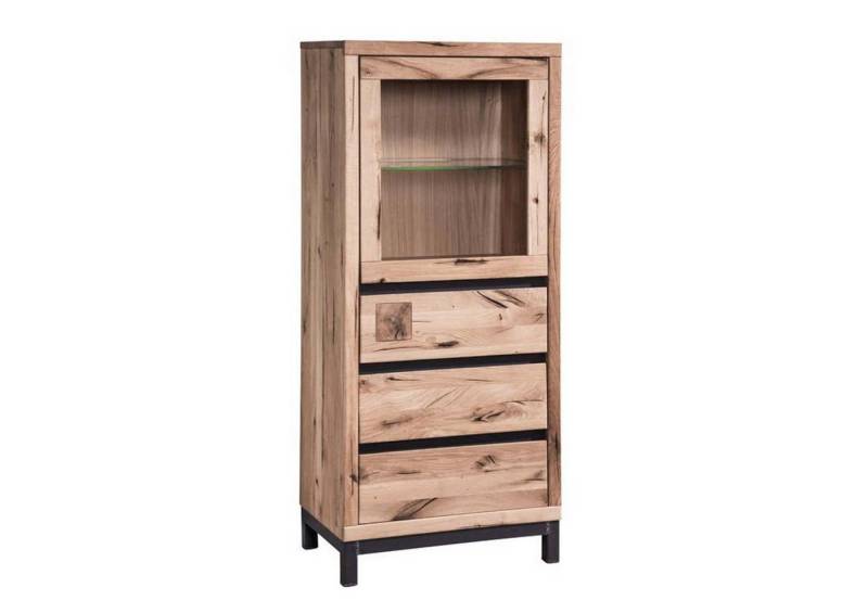 Massivmoebel24 Standvitrine #203 (Vitrine Wildeiche 65x40x148 bianco geölt VILLANDERS #203) von Massivmoebel24