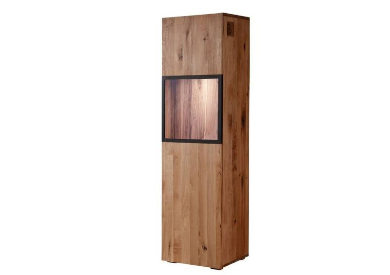 Massivmoebel24 Standvitrine #112 (Vitrine Wild-/Zerreiche 50x43x180 natur geölt FRANKFURT #112) von Massivmoebel24