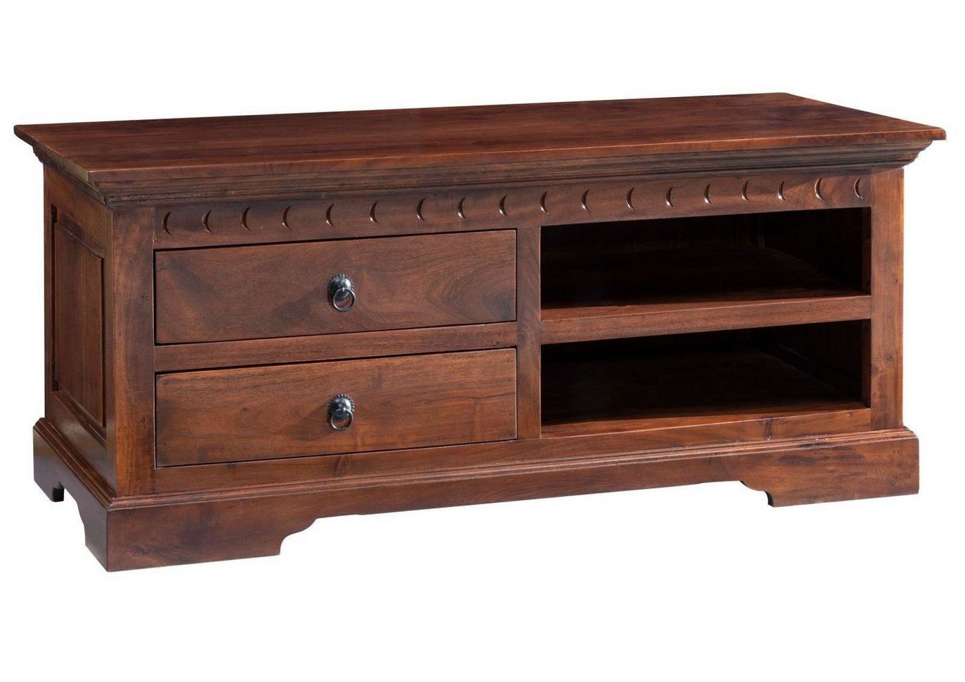 Massivmoebel24 TV-Board (Massivholz), TV-Board Akazie 115x48x50 nougat lackiert OXFORD #317 von Massivmoebel24