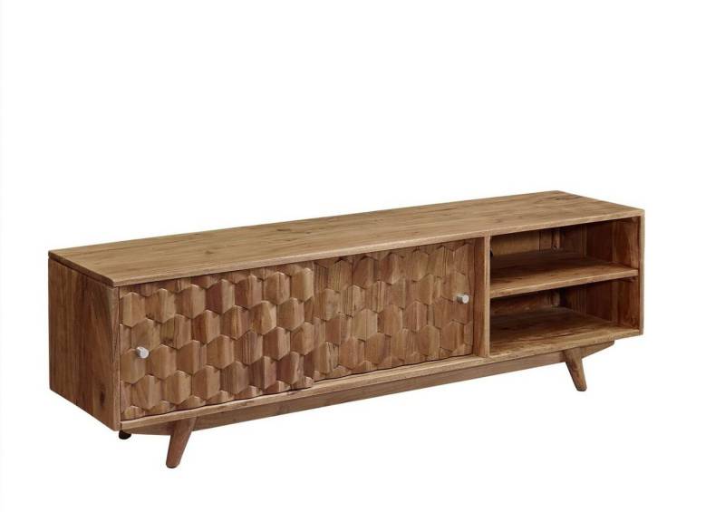 Massivmoebel24 TV-Board (TV-Board Akazie 145x35x45 natur lackiert MOSAYK #101) von Massivmoebel24