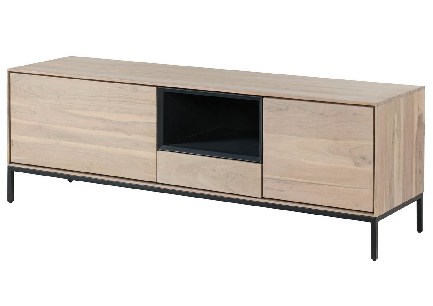 Massivmoebel24 TV-Board (TV-Board Akazie 160x45x55 grau-weiß geölt CHICAGO #01) von Massivmoebel24