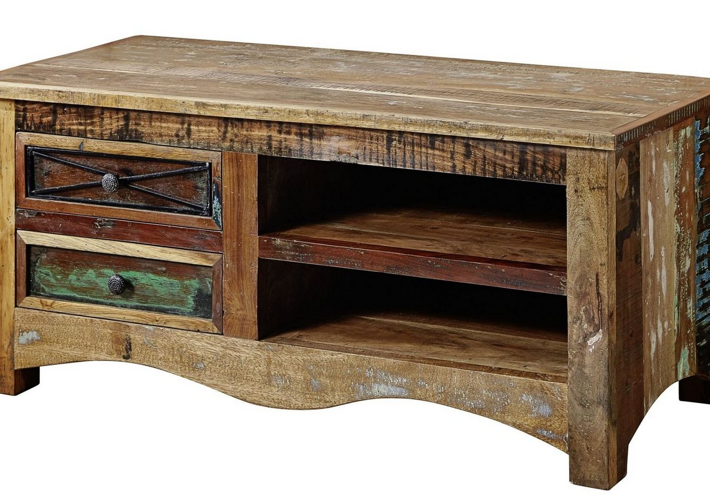 Massivmoebel24 TV-Board (Massivholz), TV-Board Altholz 110x50x50 mehrfarbig lackiert NATURE OF SPIRIT #20 von Massivmoebel24