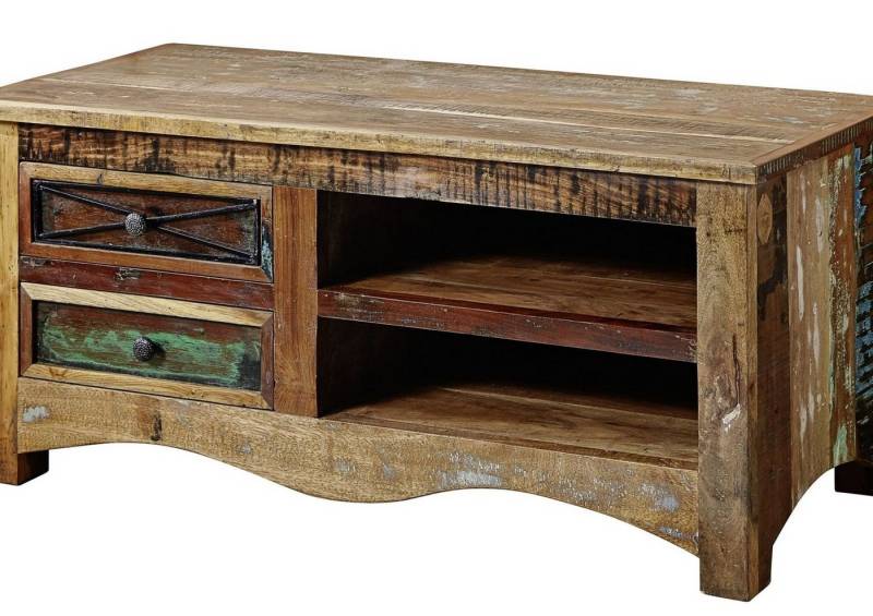 Massivmoebel24 TV-Board (Massivholz), TV-Board Altholz 110x50x50 mehrfarbig lackiert NATURE OF SPIRIT #20 von Massivmoebel24