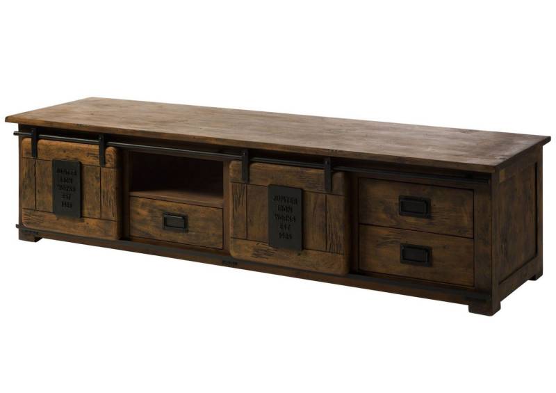 Massivmoebel24 TV-Board (Massivholz), TV-Board Mango 200x55x50 braun lackiert RAILWAY #451 von Massivmoebel24