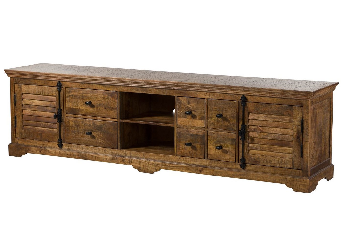 Massivmoebel24 TV-Board (TV-Board Mango 220x45x60 dunkelbraun geölt RODEZ #150) von Massivmoebel24